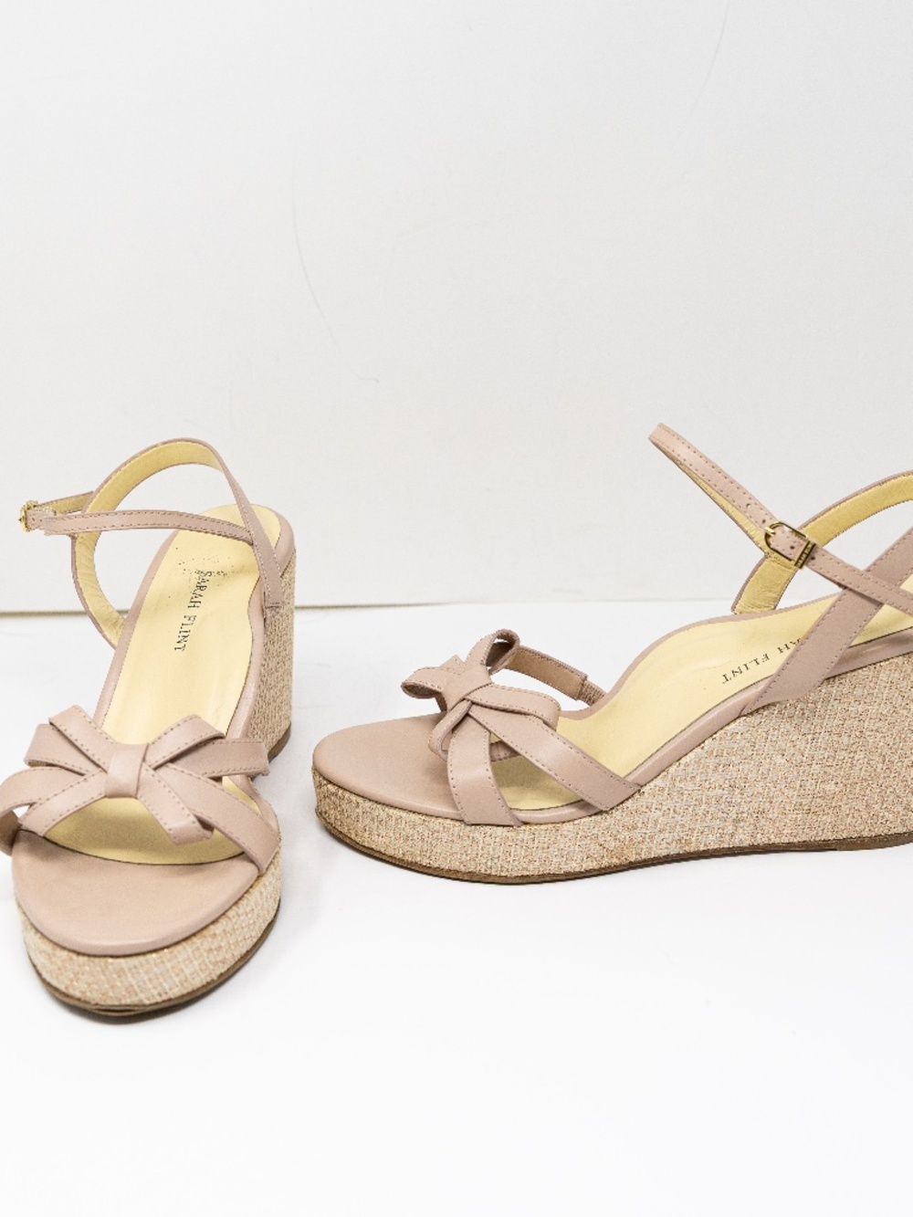 Sarah Flint Mirjana Perfect Wedge Heels 80 Genuine Leather Shoes Petal Shimmer
